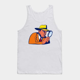Detective with Magnifying Glass Retro Tank Top